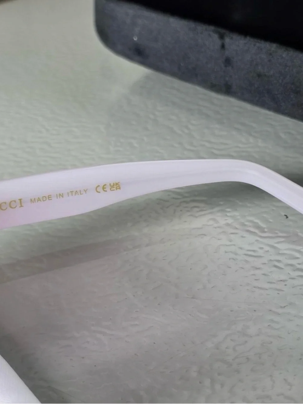 Gucci Gold Frame Sunglasses with Purple Gradient Lenses